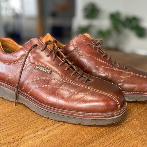Mephisto Goodyear Welt Brown Leather Oxfords - Men's US 9.5 (EU 9) - Picture 7 of 10